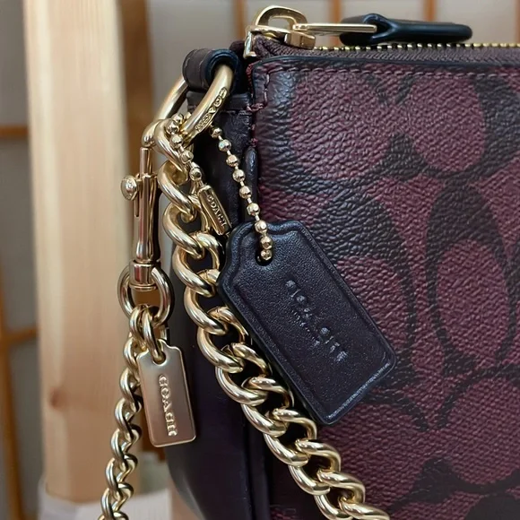 Coach Signature Canvas Nolita 19 in IM/Oxblood Multi - Picture 4 of 16